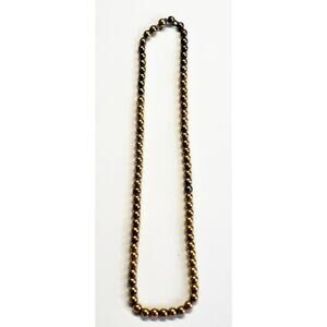 Antique Edwardian Gold Filled 5mm Bead Necklace 15.5"  14 Grams